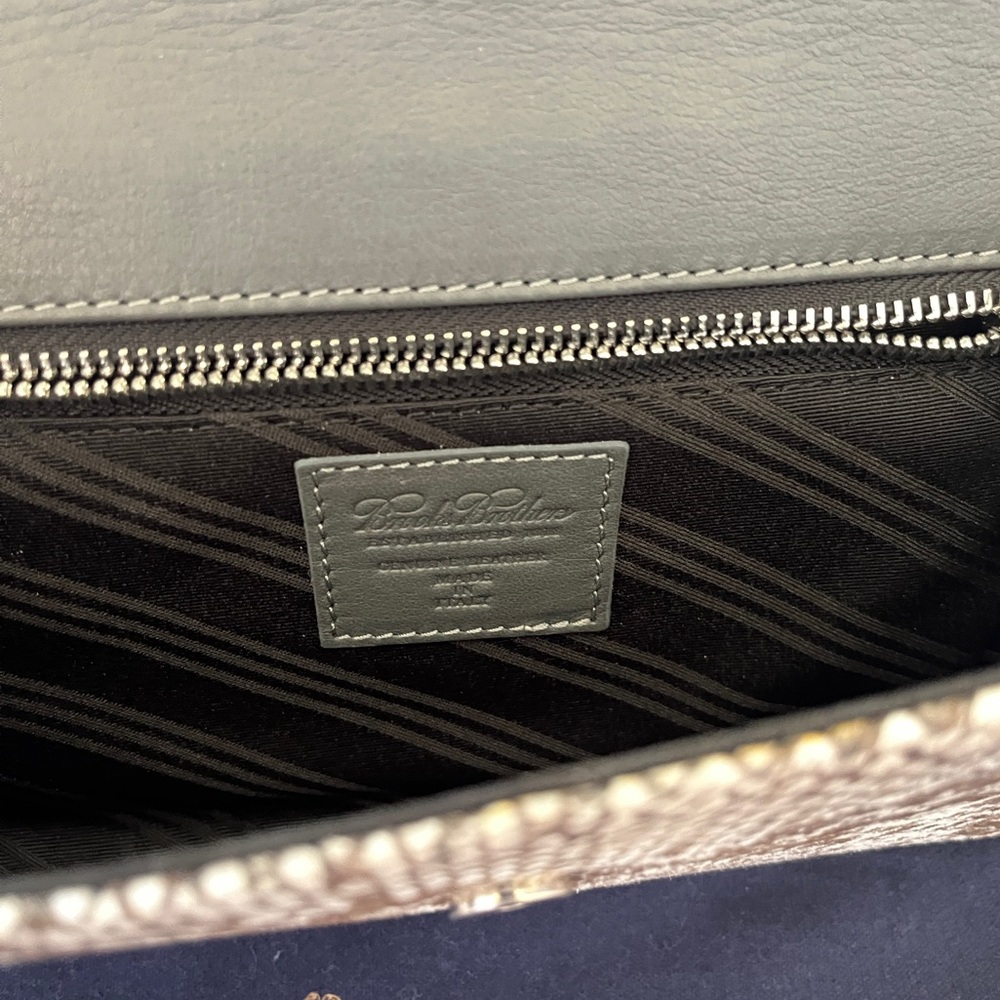 NWT Brooks Brothers Snakeskin Print Foldover/Envelope Leather Clutch - Picture 11 of 15